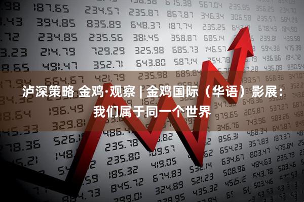 泸深策略 金鸡·观察 | 金鸡国际（华语）影展：我们属于同一个世界